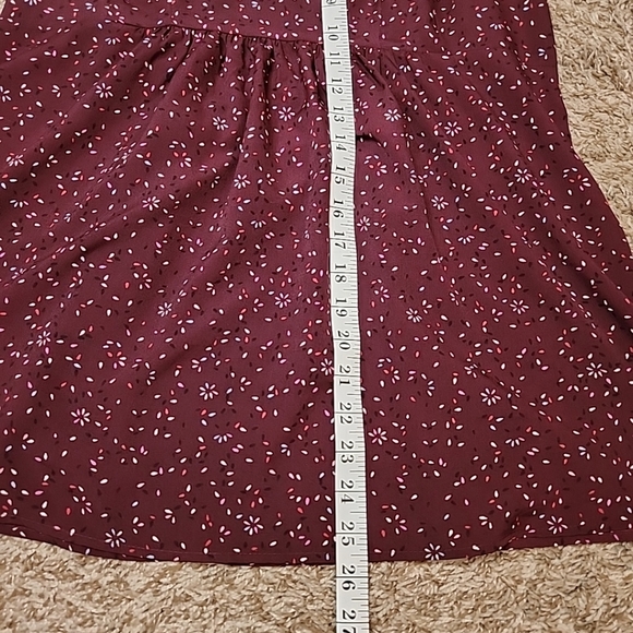 Maternity top short sleeve Burgendy print self tie back zip "Motherhood" Small - Picture 5 of 10